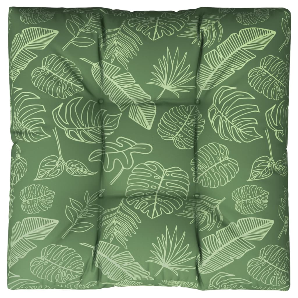 vidaXL Coussins de palette motif feuilles 80x80x12 cm tissu