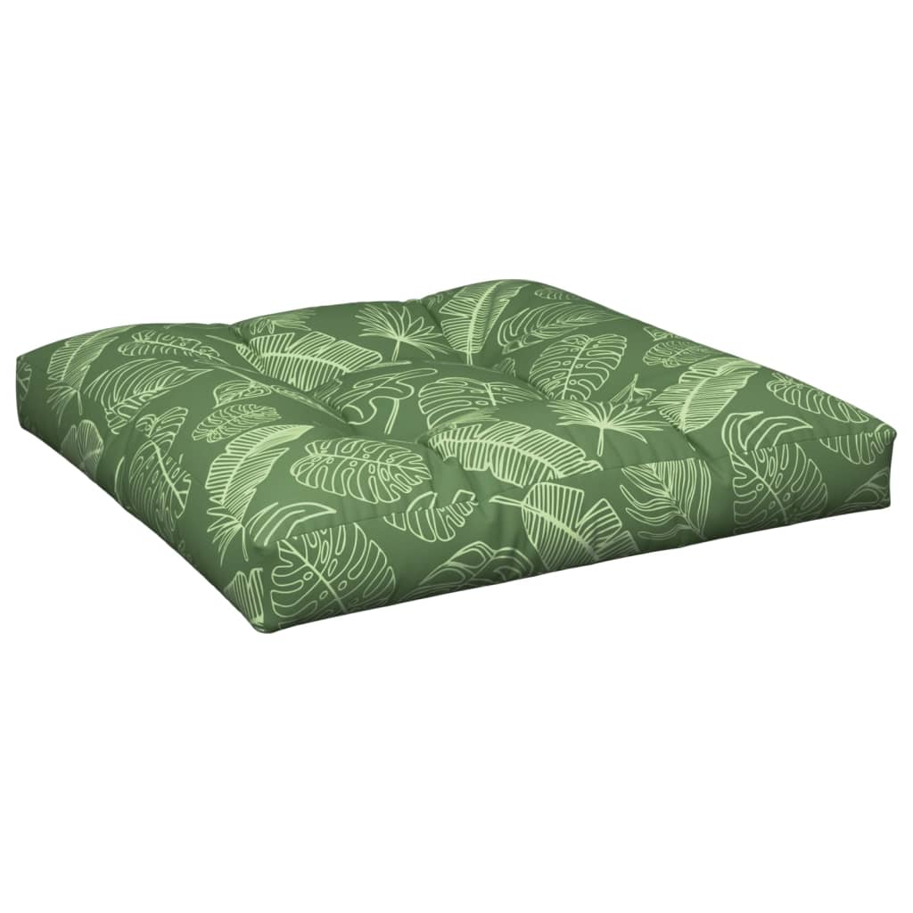 vidaXL Coussins de palette motif feuilles 80x80x12 cm tissu
