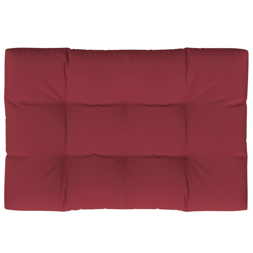 vidaXL Coussin de palette Rouge bordeaux 120x80x12 cm Tissu