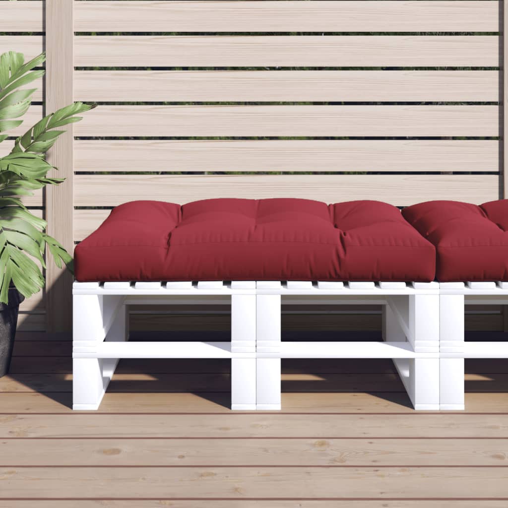 vidaXL Coussin de palette Rouge bordeaux 120x80x12 cm Tissu
