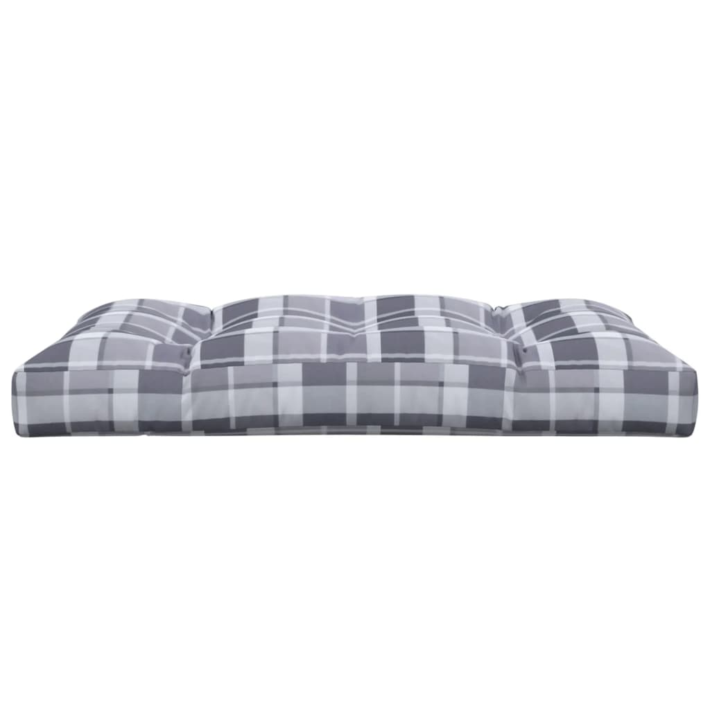 vidaXL Coussins de palette à carreaux gris 120x80x12 cm Tissu