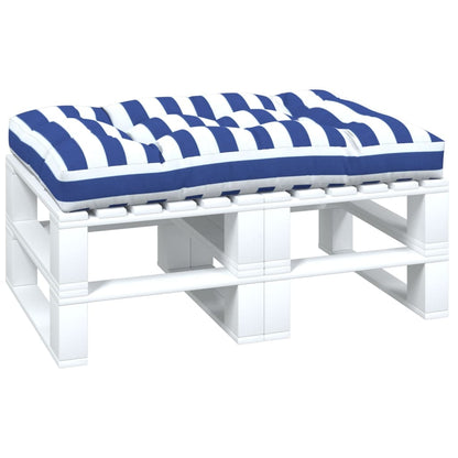 vidaXL Palettenkissen Blau Weiß Gestreift 120x80x12 cm Stoff