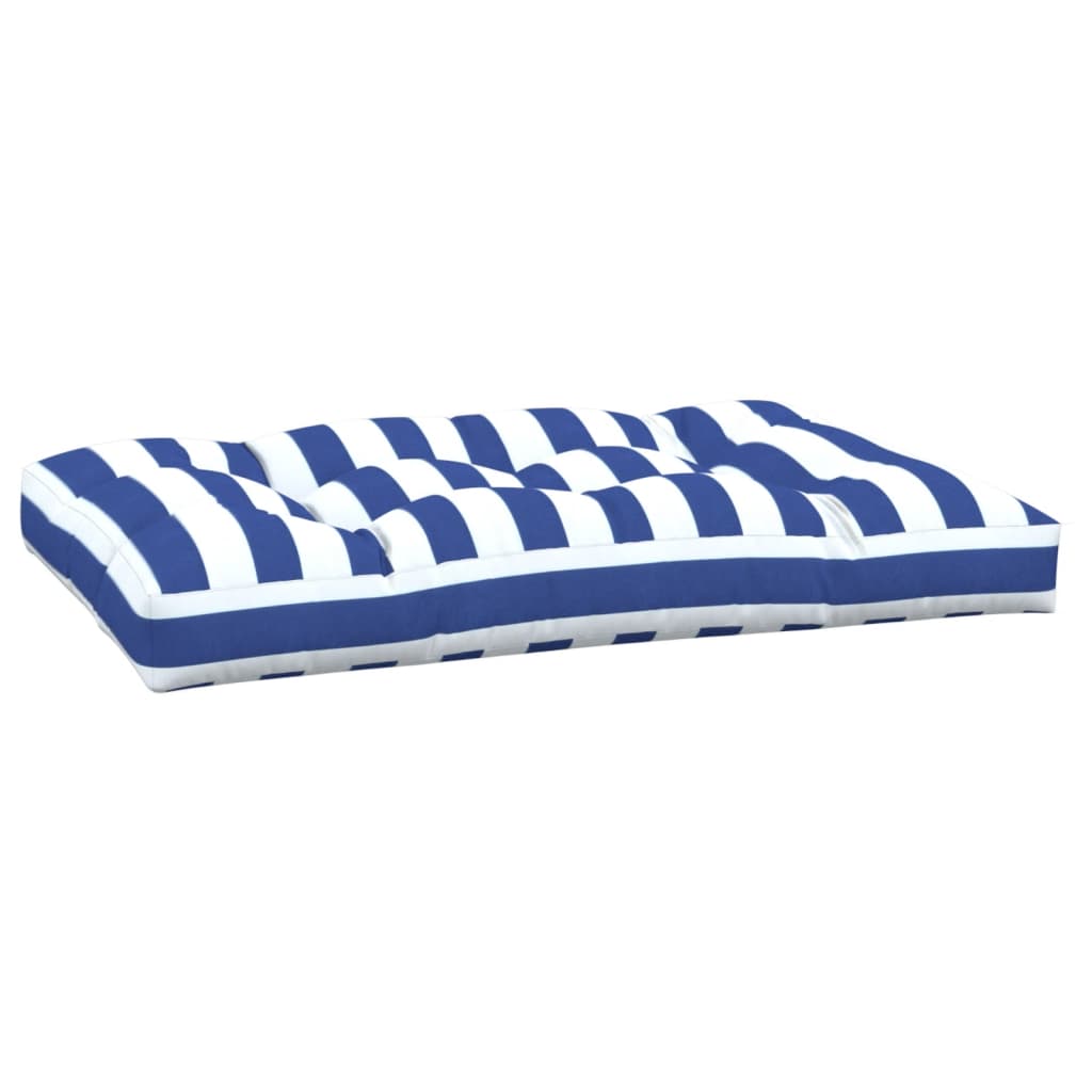 vidaXL Palettenkissen Blau Weiß Gestreift 120x80x12 cm Stoff