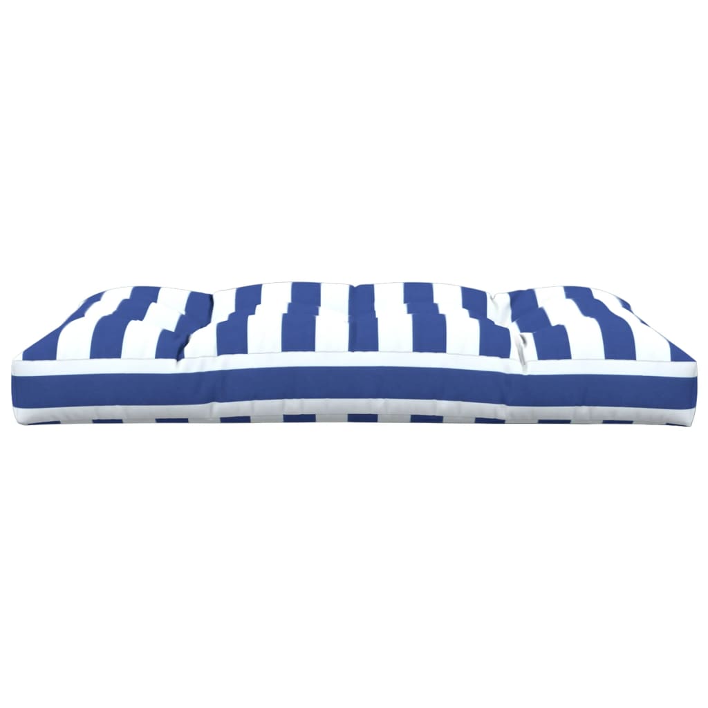 vidaXL Palettenkissen Blau Weiß Gestreift 120x80x12 cm Stoff