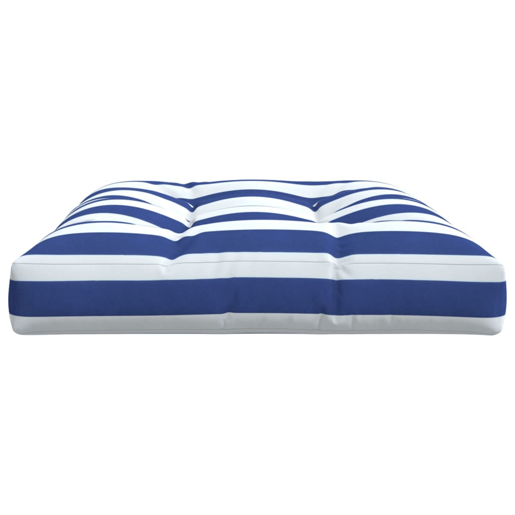 vidaXL Palettenkissen Blau Weiß Gestreift 120x80x12 cm Stoff