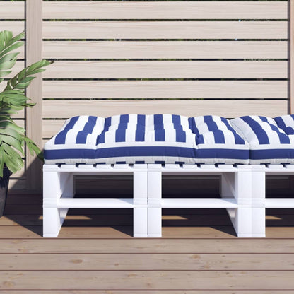vidaXL Palettenkissen Blau Weiß Gestreift 120x80x12 cm Stoff