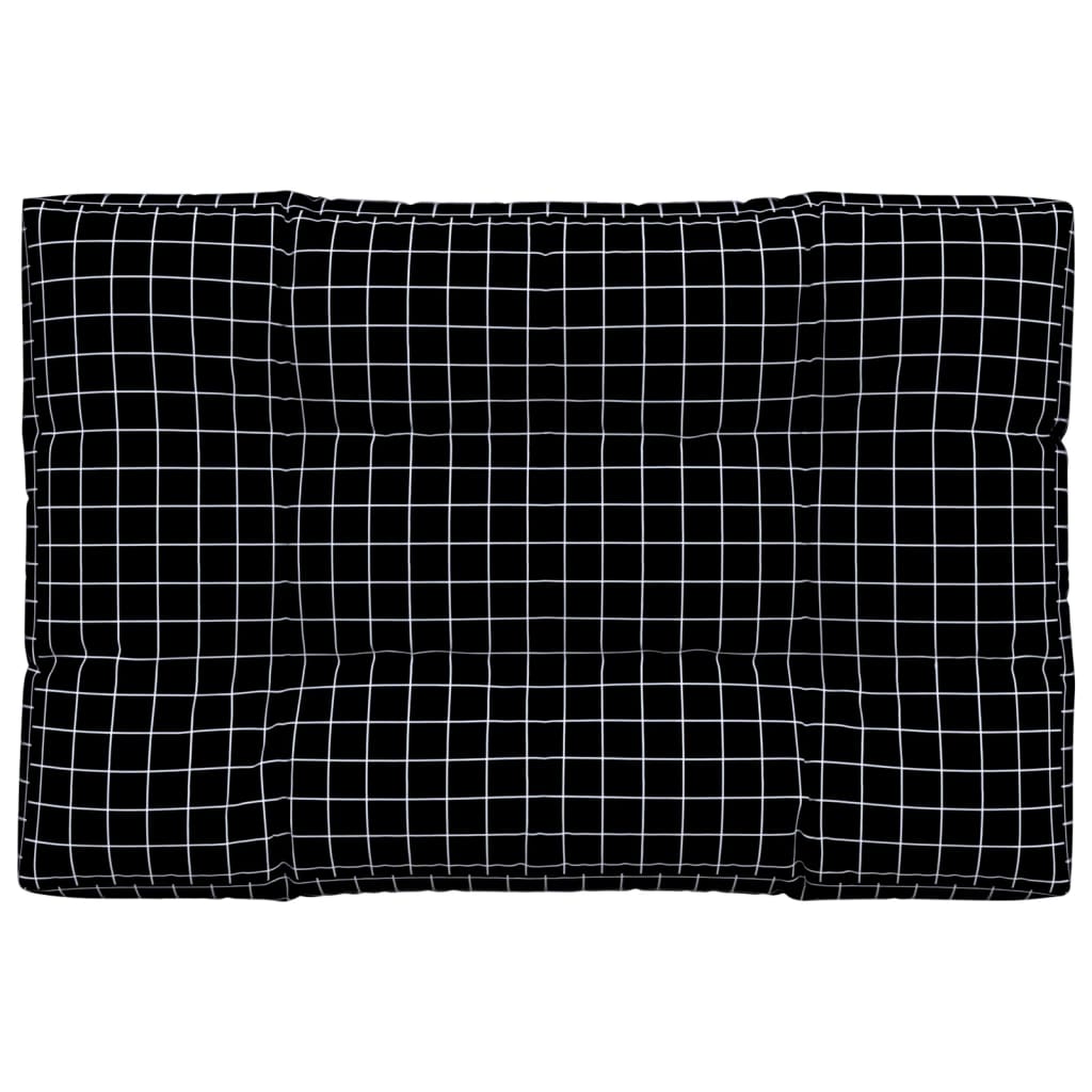 vidaXL Palettenkissen Schwarz Karomuster 120x80x12 cm Stoff