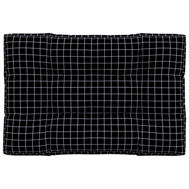 vidaXL Coussin de palette Noir à carreaux 120x80x12 cm Tissu