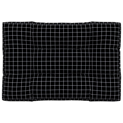 vidaXL Palettenkissen Schwarz Karomuster 120x80x12 cm Stoff