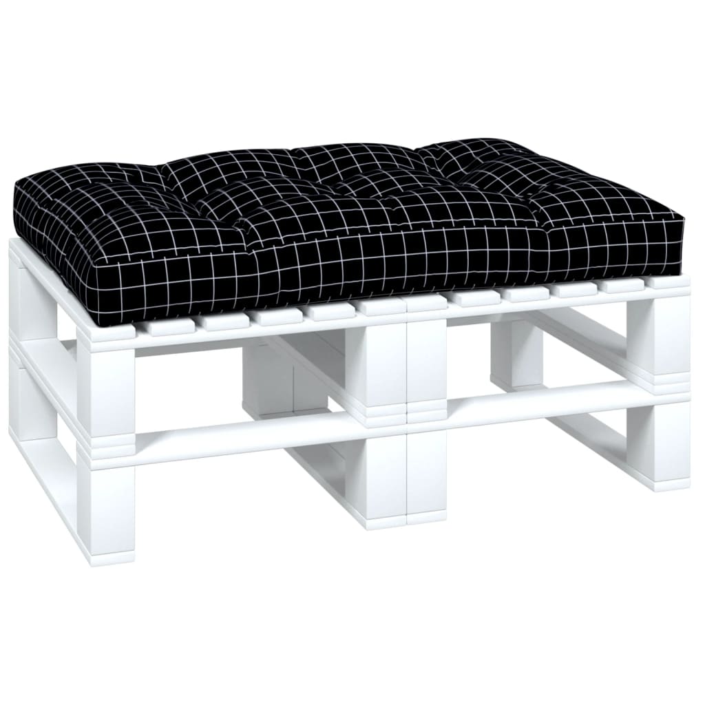 vidaXL Palettenkissen Schwarz Karomuster 120x80x12 cm Stoff