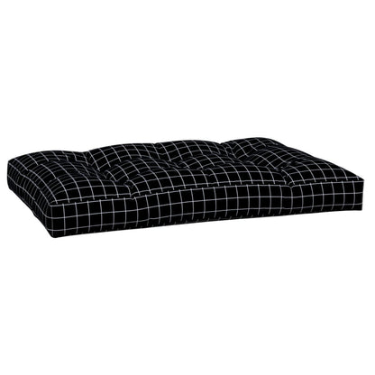 vidaXL Palettenkissen Schwarz Karomuster 120x80x12 cm Stoff