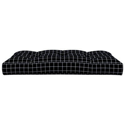 vidaXL Palettenkissen Schwarz Karomuster 120x80x12 cm Stoff