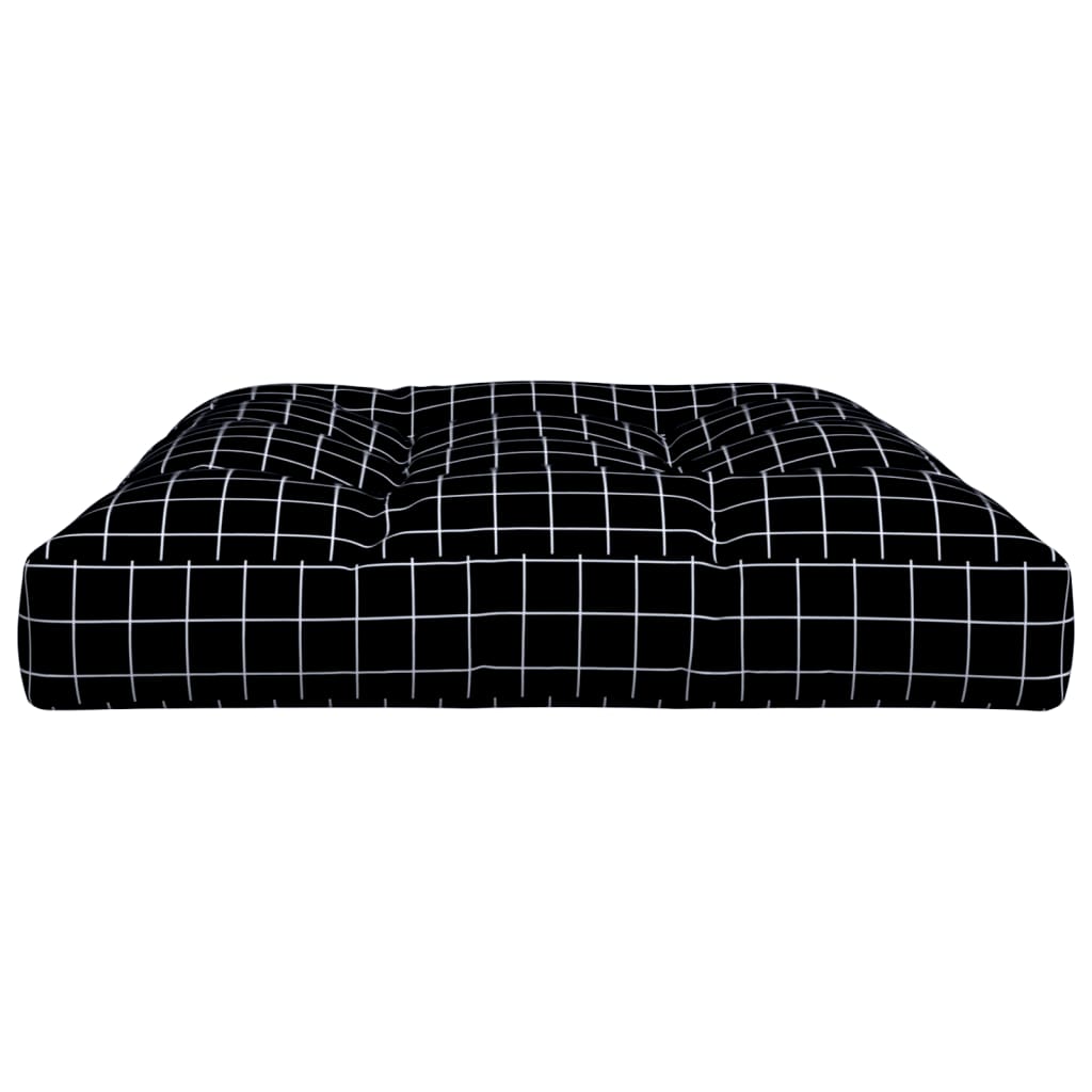vidaXL Palettenkissen Schwarz Karomuster 120x80x12 cm Stoff
