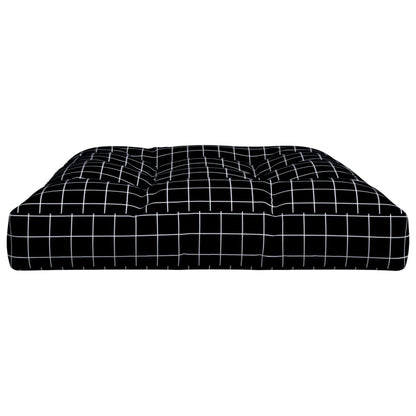 vidaXL Palettenkissen Schwarz Karomuster 120x80x12 cm Stoff