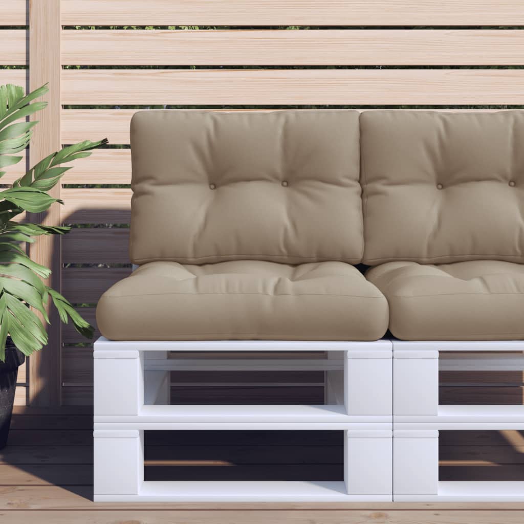 vidaXL Coussins de palette Taupe 50x40x12 cm Tissu