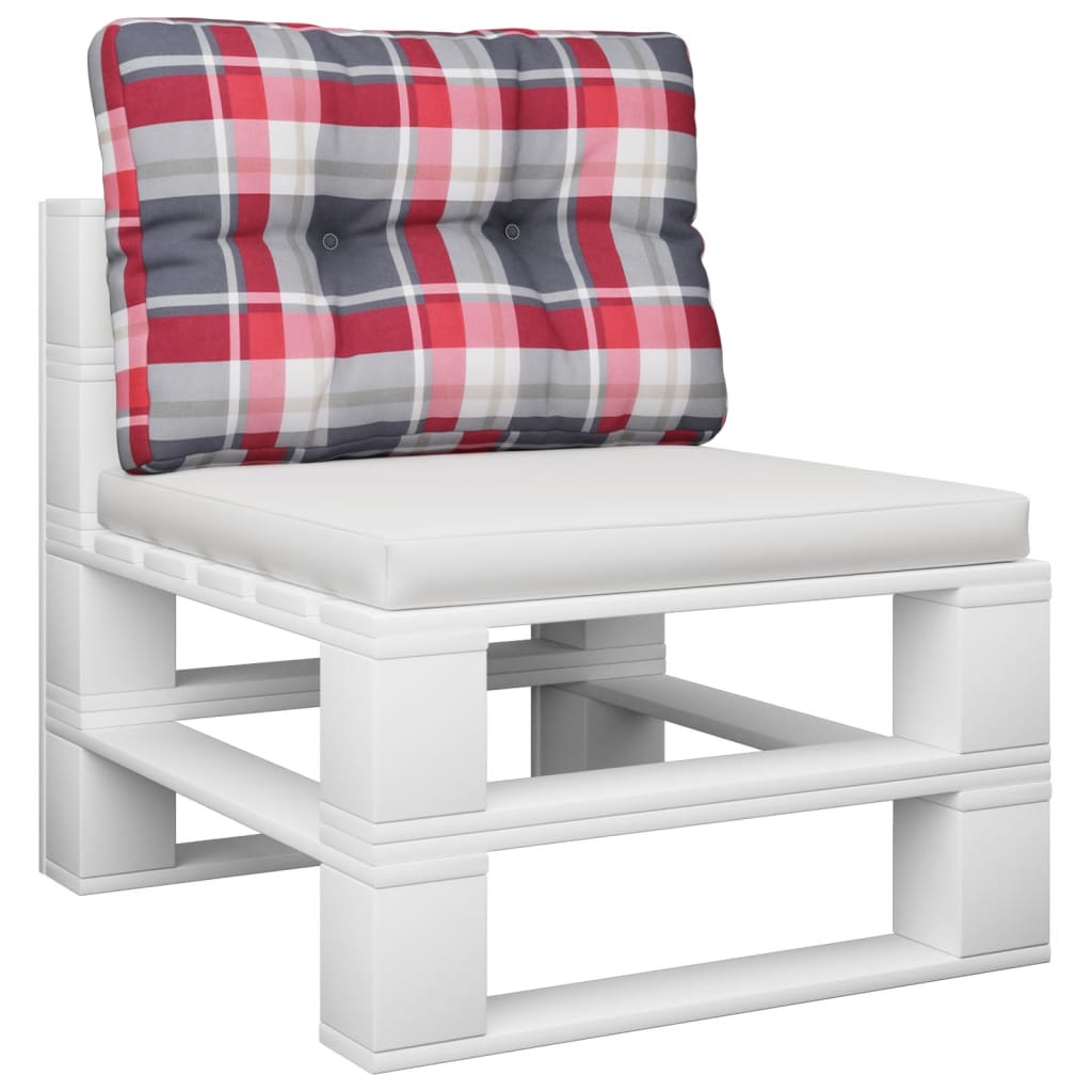vidaXL Coussin de palette Rouge à carreaux 50x40x12 cm Tissu