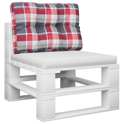 vidaXL Coussin de palette Rouge à carreaux 50x40x12 cm Tissu