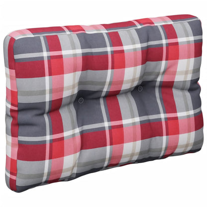 vidaXL Coussin de palette Rouge à carreaux 50x40x12 cm Tissu