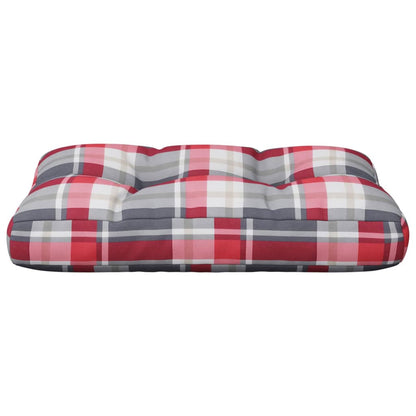 vidaXL Coussin de palette Rouge à carreaux 50x40x12 cm Tissu