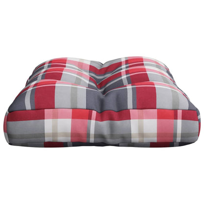 vidaXL Coussin de palette Rouge à carreaux 50x40x12 cm Tissu