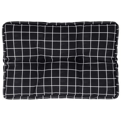 vidaXL Palettenkissen Schwarz Karomuster 50x40x12 cm Stoff