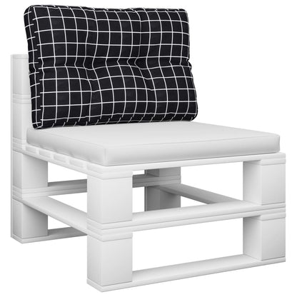 vidaXL Palettenkissen Schwarz Karomuster 50x40x12 cm Stoff