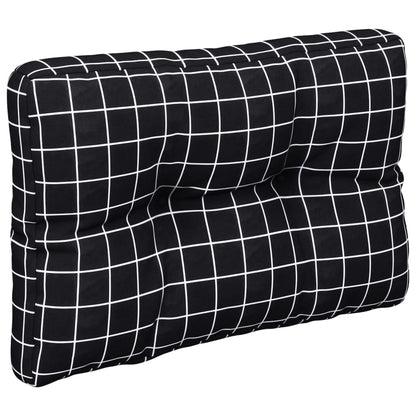 vidaXL Palettenkissen Schwarz Karomuster 50x40x12 cm Stoff