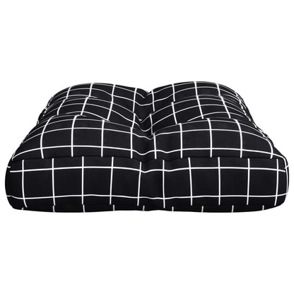 vidaXL Palettenkissen Schwarz Karomuster 50x40x12 cm Stoff