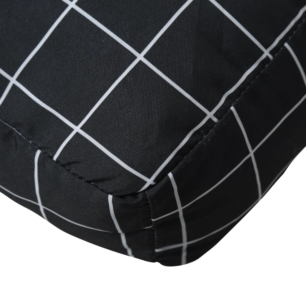 vidaXL Palettenkissen Schwarz Karomuster 50x40x12 cm Stoff