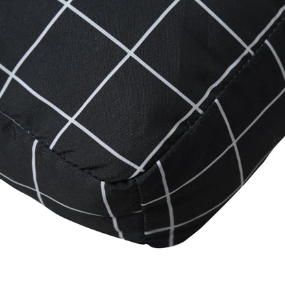 vidaXL Palettenkissen Schwarz Karomuster 50x40x12 cm Stoff