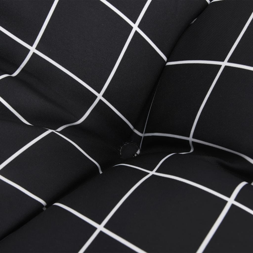 vidaXL Palettenkissen Schwarz Karomuster 50x40x12 cm Stoff