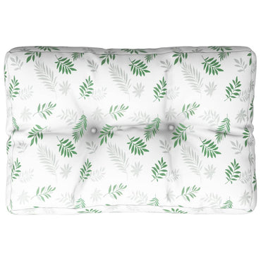 vidaXL Coussin de palette à motif feuilles 50x40x12 cm Tissu