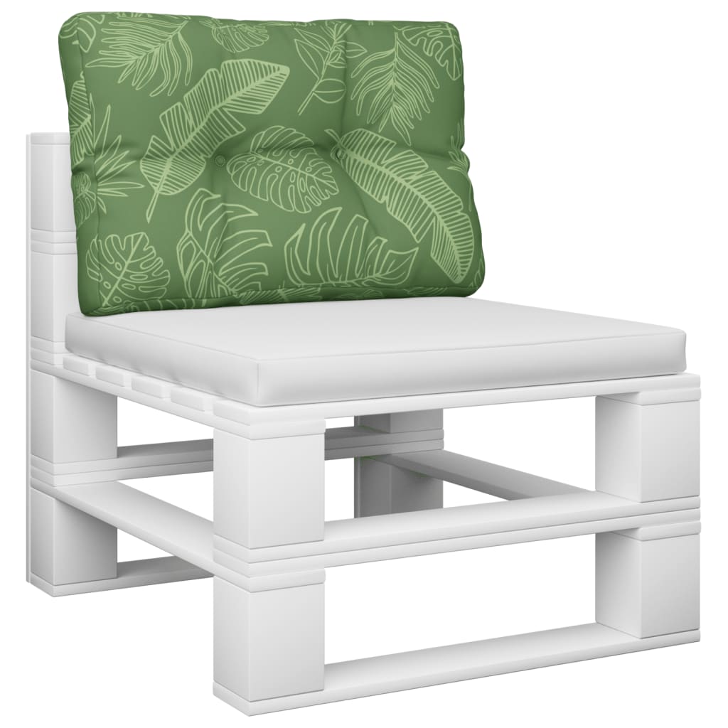 vidaXL Palettenkissen Blattmuster 50x40x12 cm Stoff