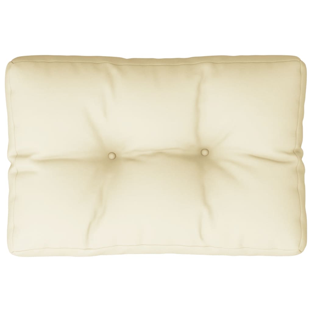 vidaXL Coussin de palette crème 60x40x12 cm tissu