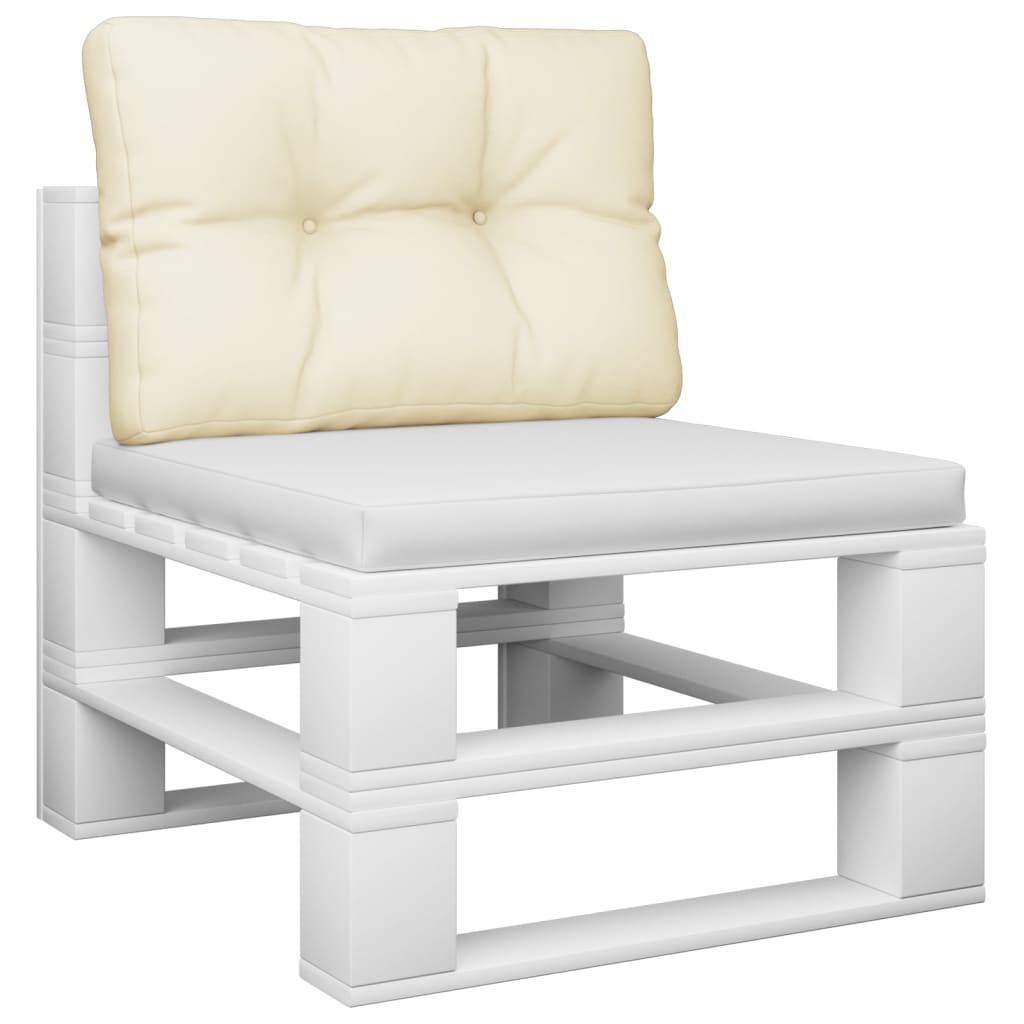 vidaXL Coussin de palette crème 60x40x12 cm tissu
