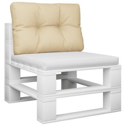 vidaXL Coussin de palette Beige 60x40x12 cm Tissu