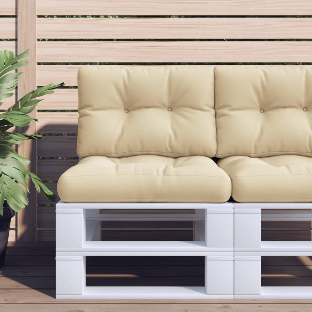 vidaXL Coussin de palette Beige 60x40x12 cm Tissu