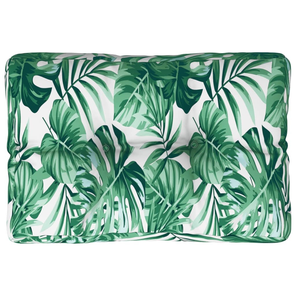 vidaXL Coussins de palette motif feuilles 60x40x12 cm tissu