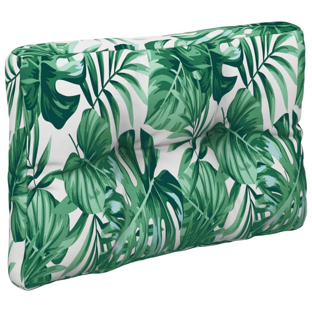 vidaXL Coussins de palette motif feuilles 60x40x12 cm tissu
