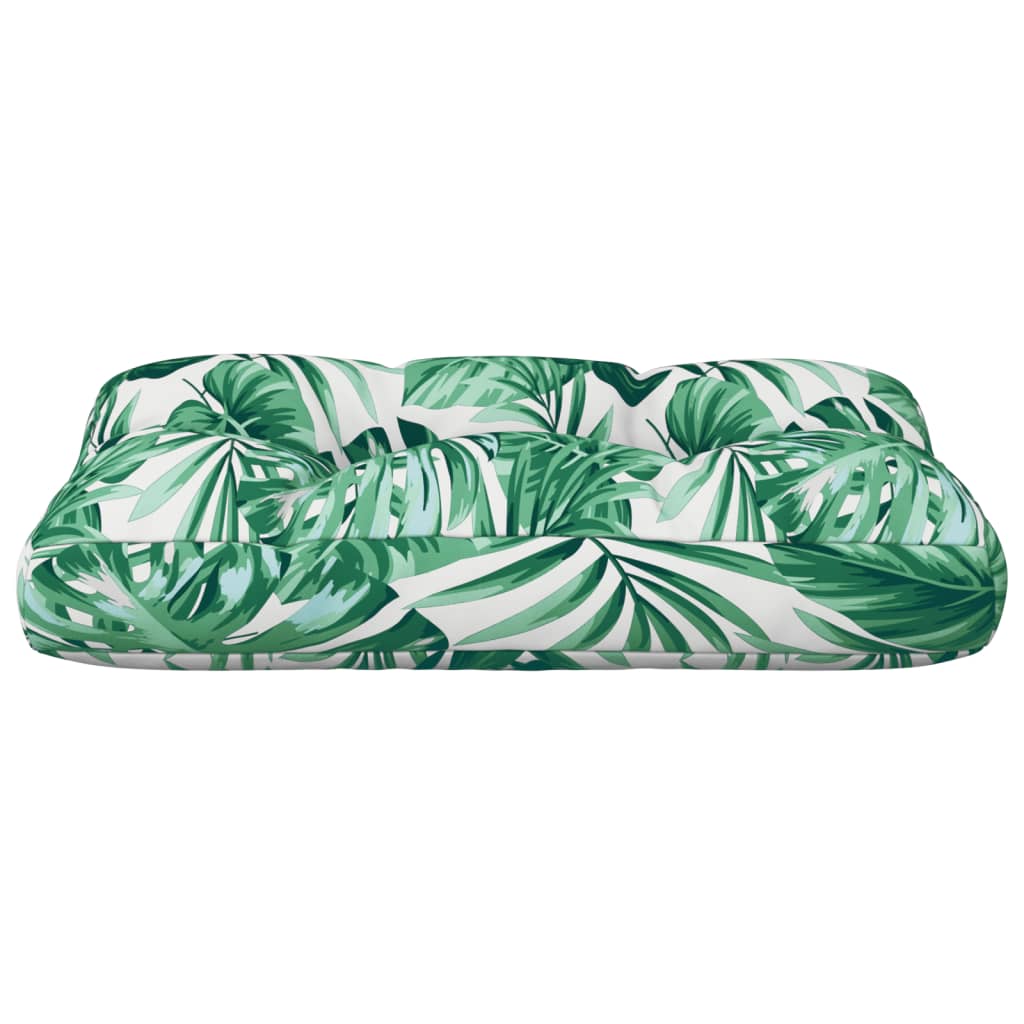 vidaXL Coussins de palette motif feuilles 60x40x12 cm tissu