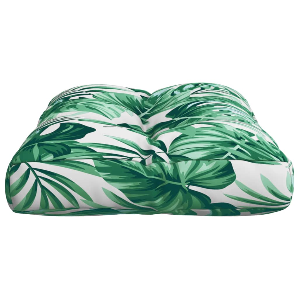 vidaXL Coussins de palette motif feuilles 60x40x12 cm tissu