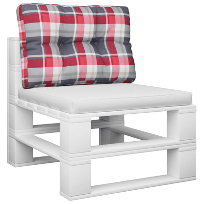vidaXL Palettenkissen Rot Karomuster 60x40x12 cm Stoff