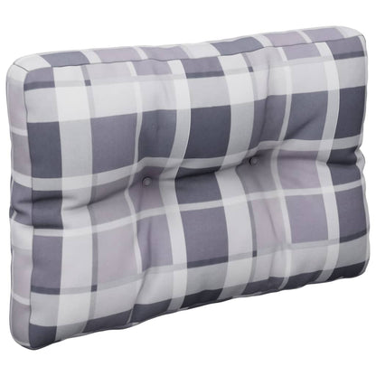 vidaXL Coussin de palette gris à motif à carreaux 60x40x12 cm tissu
