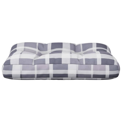 vidaXL Coussin de palette gris à motif à carreaux 60x40x12 cm tissu
