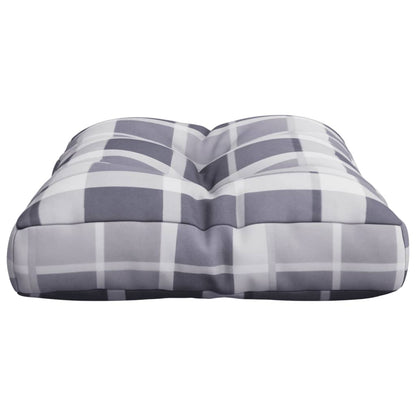 vidaXL Coussin de palette gris à motif à carreaux 60x40x12 cm tissu