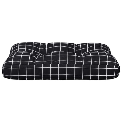 vidaXL Palettenkissen Schwarz Karomuster 60x40x12 cm Stoff
