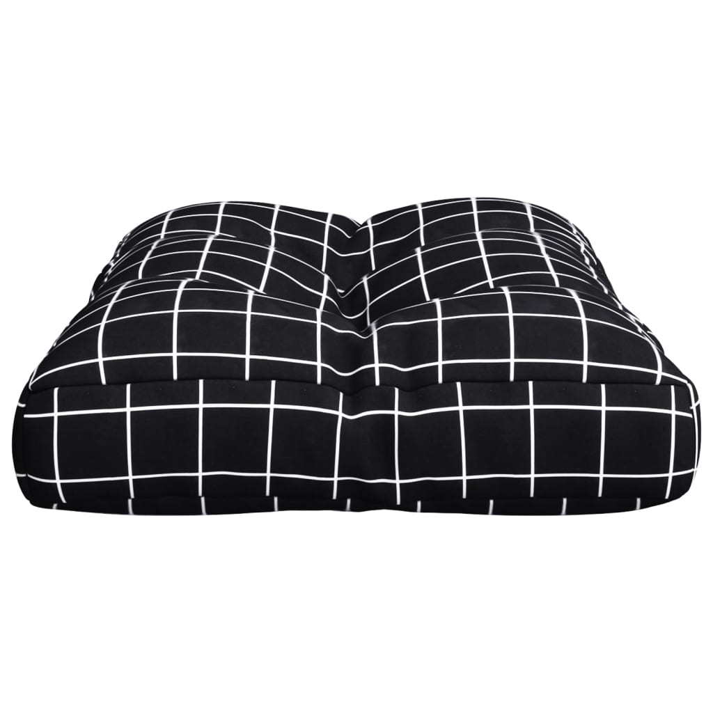 vidaXL Palettenkissen Schwarz Karomuster 60x40x12 cm Stoff