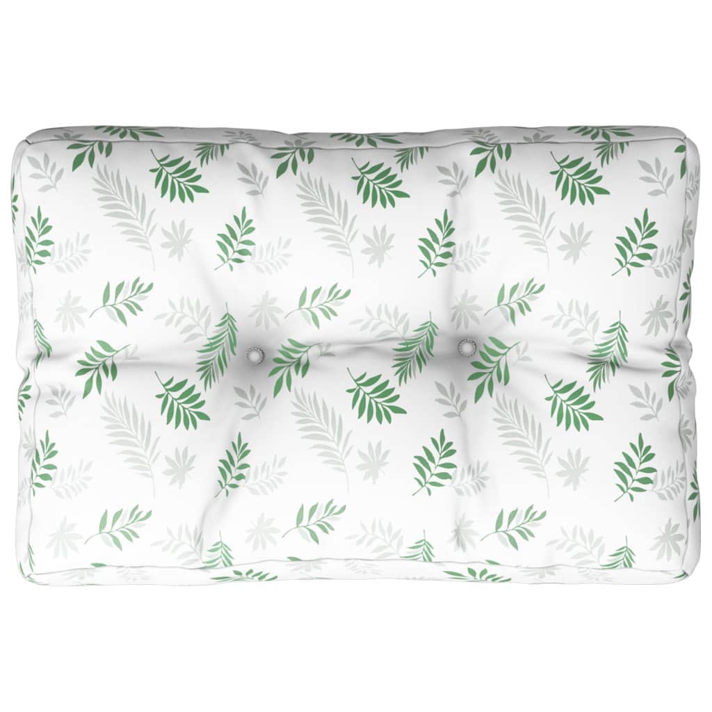 vidaXL Coussins de palette motif feuilles 60x40x12 cm tissu