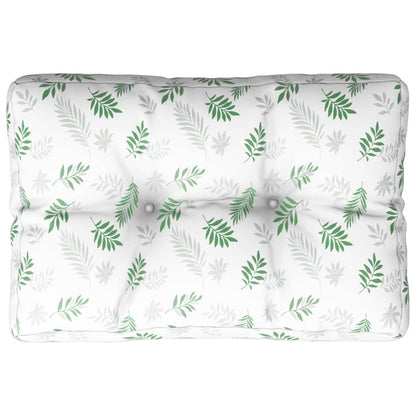 vidaXL Coussins de palette motif feuilles 60x40x12 cm tissu