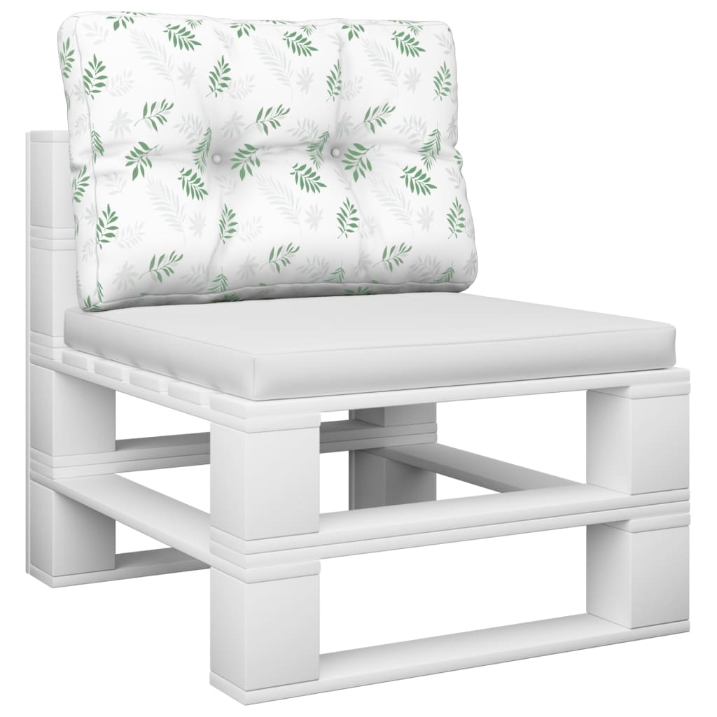 vidaXL Coussins de palette motif feuilles 60x40x12 cm tissu